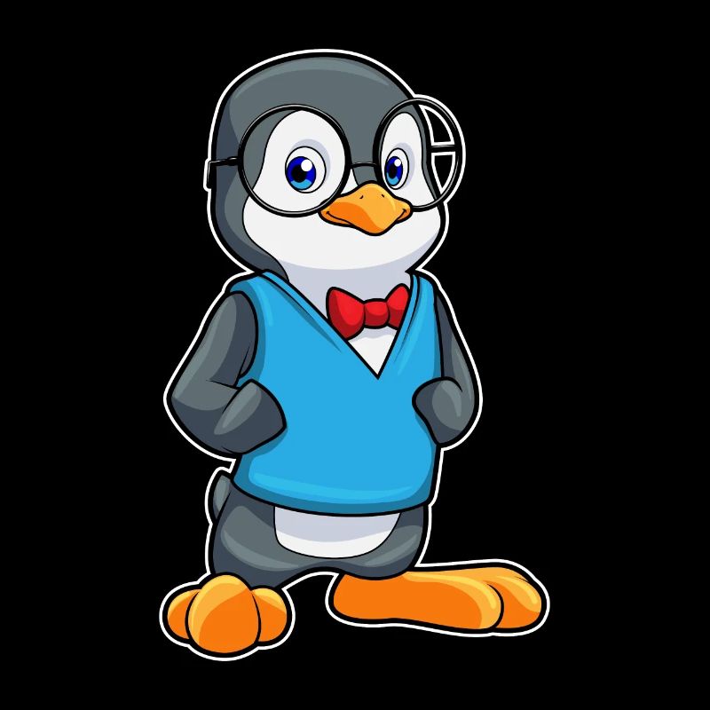 Penguin as a nerd with glasses