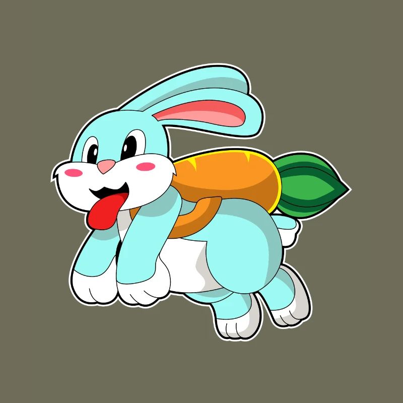 Rabbit with carrot as rocket