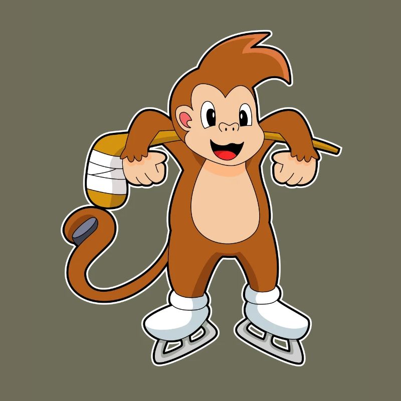 Affe Eishockey Eishockeyschläger