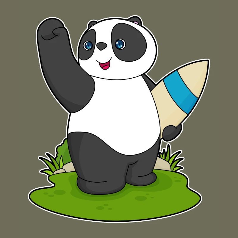 Panda Surfer Surfbrett