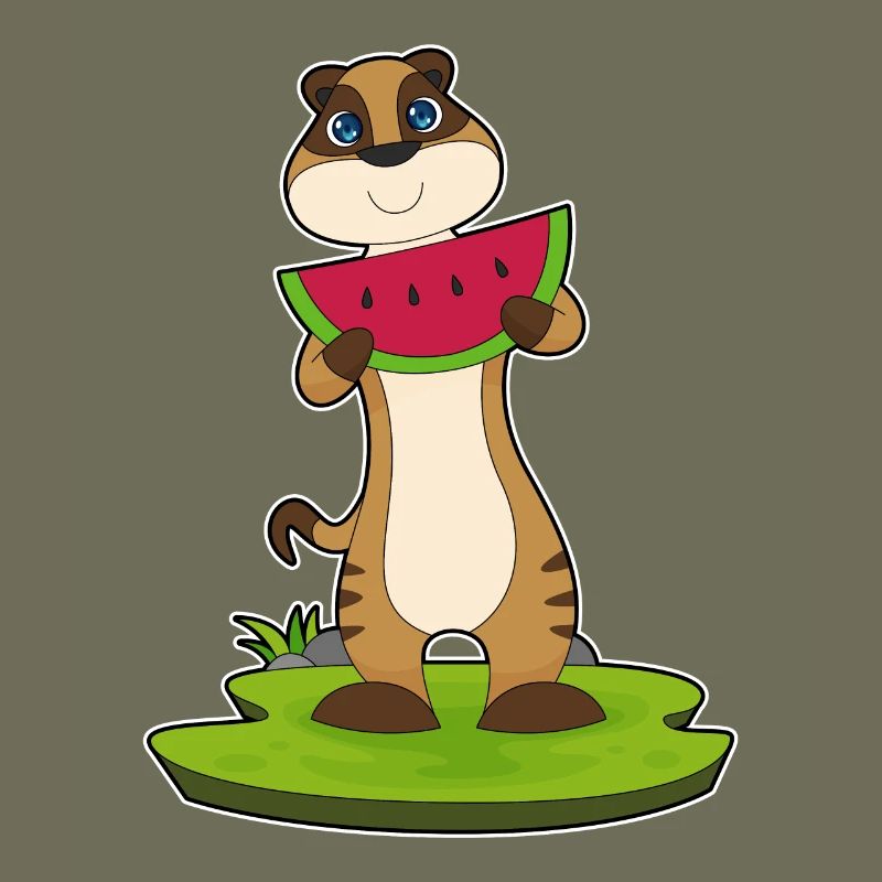 Suricate fruit de pastèque