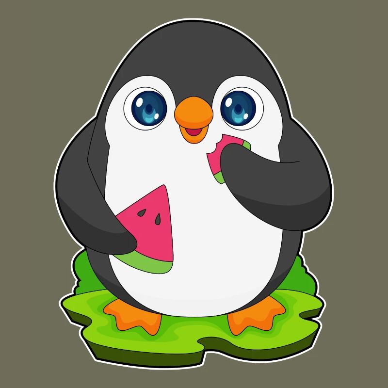 Fruit de pastèque pingouin
