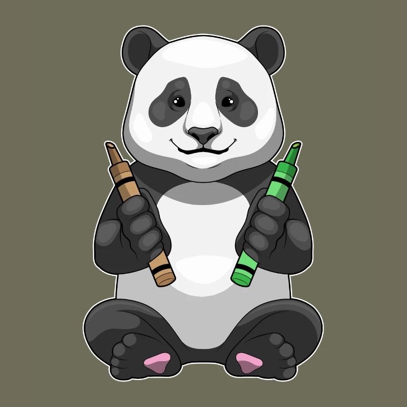 École de crayons de couleur Panda Student