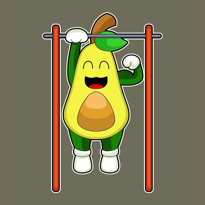 Avocado Bodybuilder Pull-Up Fitness
