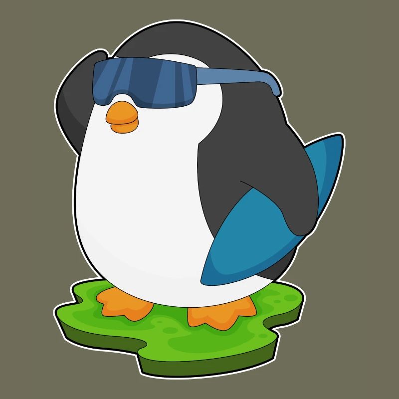 Penguin Surfer Surfboard