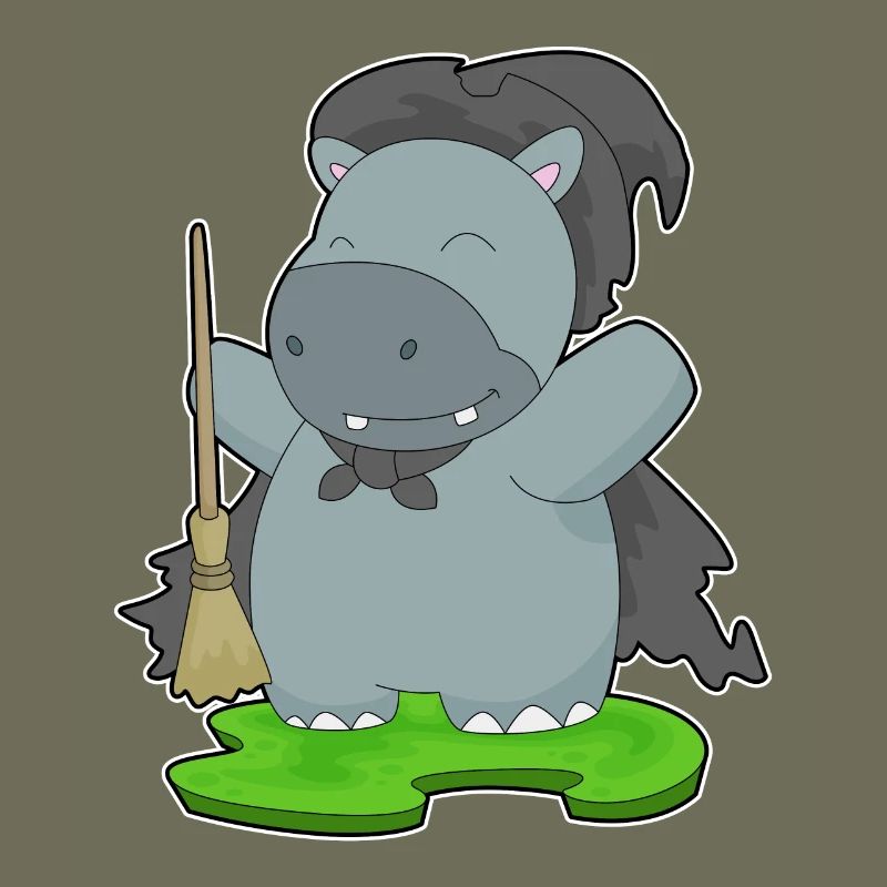 Nilpferd Halloween Hexe