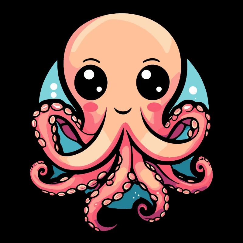 Mignon pieuvre kawaii