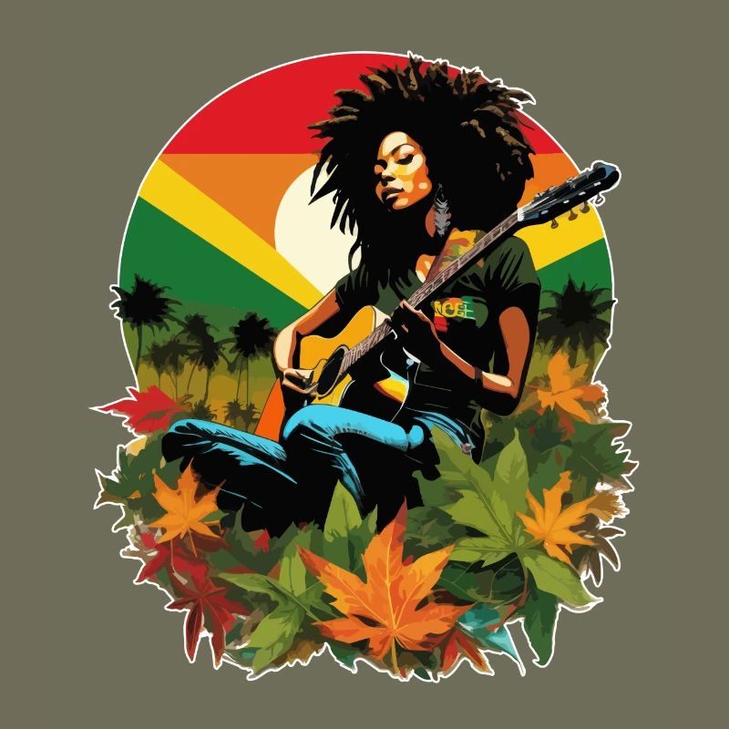 Guitariste de reggae rastafari