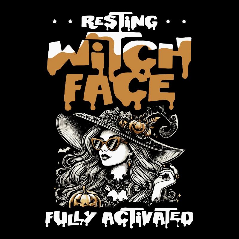 Visage de sorcière entièrement activé, sorcières d’humour d’Halloween