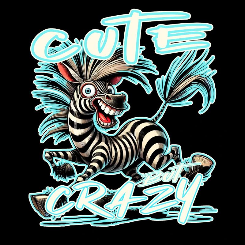 Cute but Crazy Zebra Comic Stil lustiges Motiv