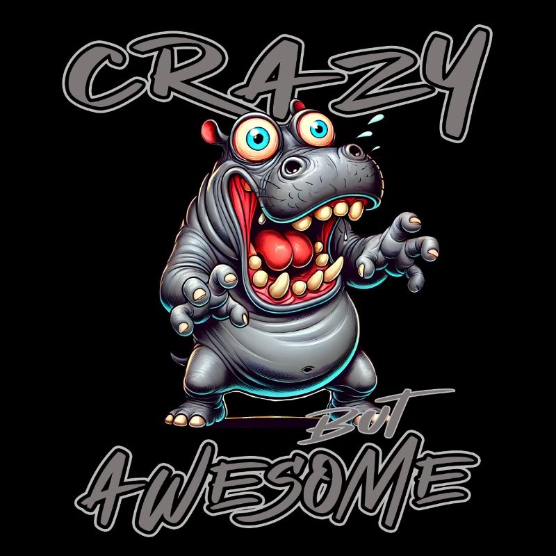 Crazy but Awesome Nilpferd Comic Stil
