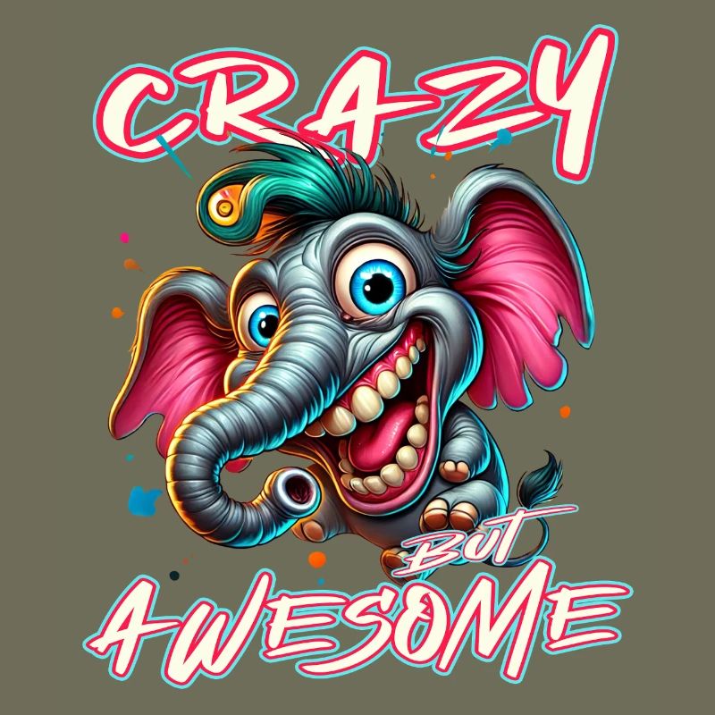 Crazy but Awesome Elephant Comic Style