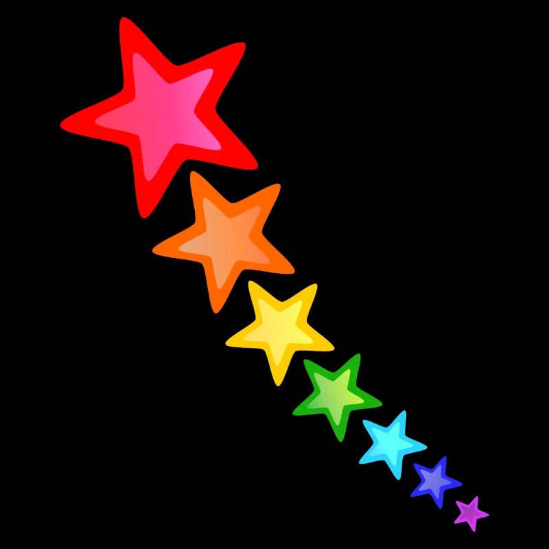bunte Sterne in Regenbogen Farben