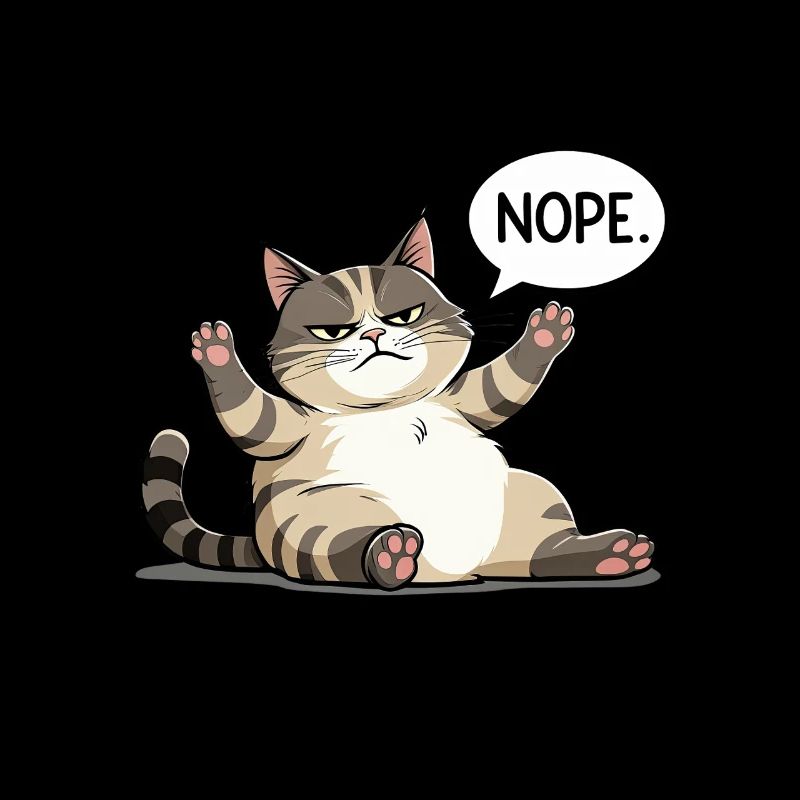 Un chat agacé dit « NOPE » - Mode pas de buck