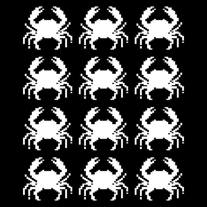 Krabben-Pixel-Musterwiederholung