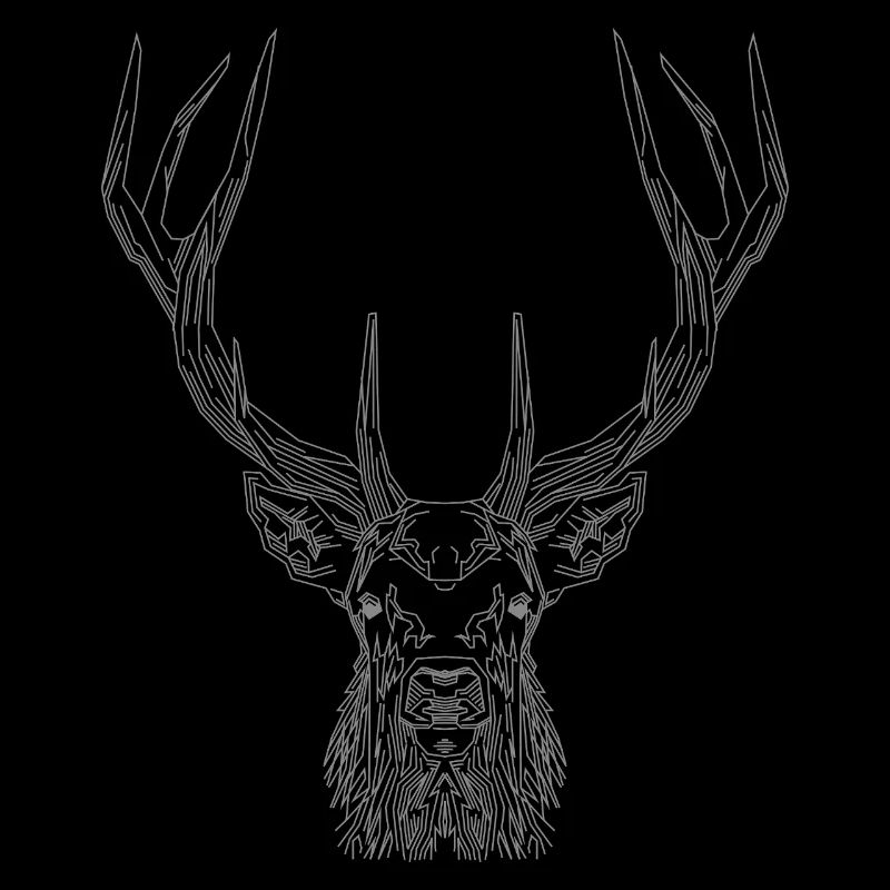 Tech Deer – Geometrischer Hirsch in Grau
