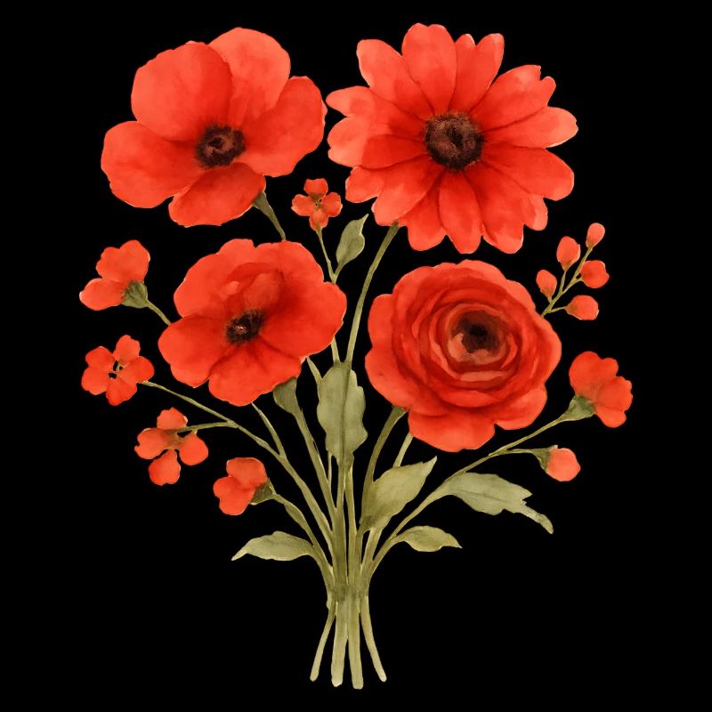 Red flower bouquet