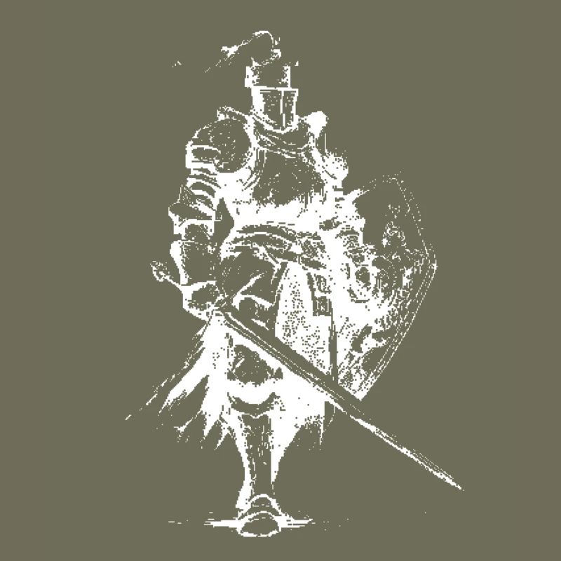 Silhouette de chevalier médiéval avec lance
