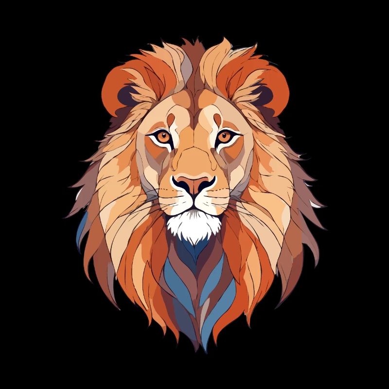 Lion Vector Art with Vibrant Colours Illustration