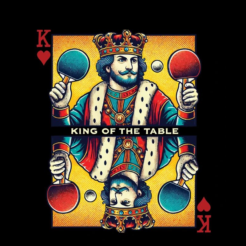 Retro Table Tennis King Playing Card Vintage Style