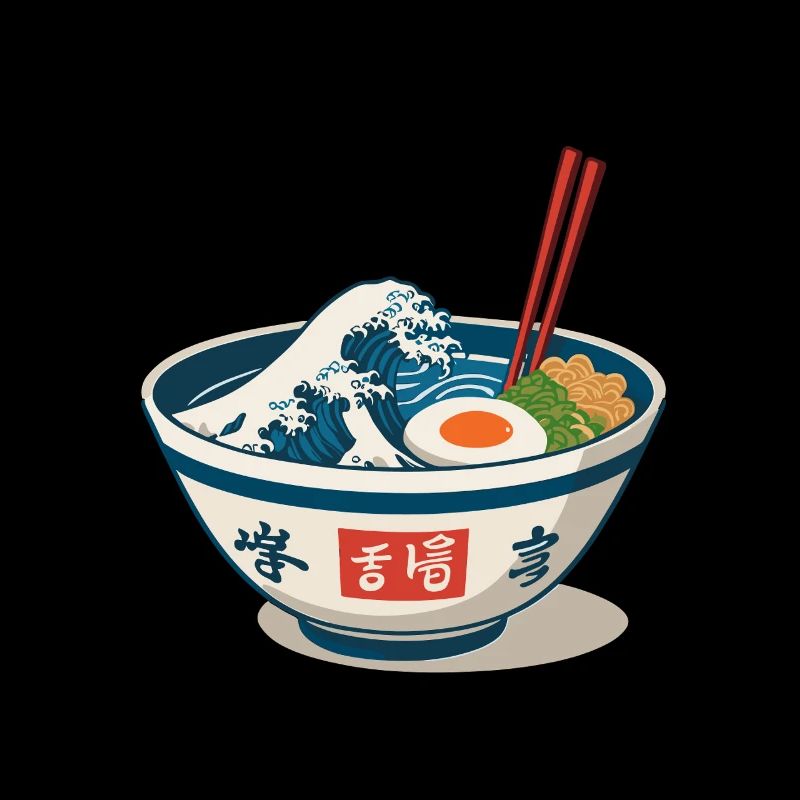 Nouilles Ramen Ukiyo-E Japon Esthétique rétro