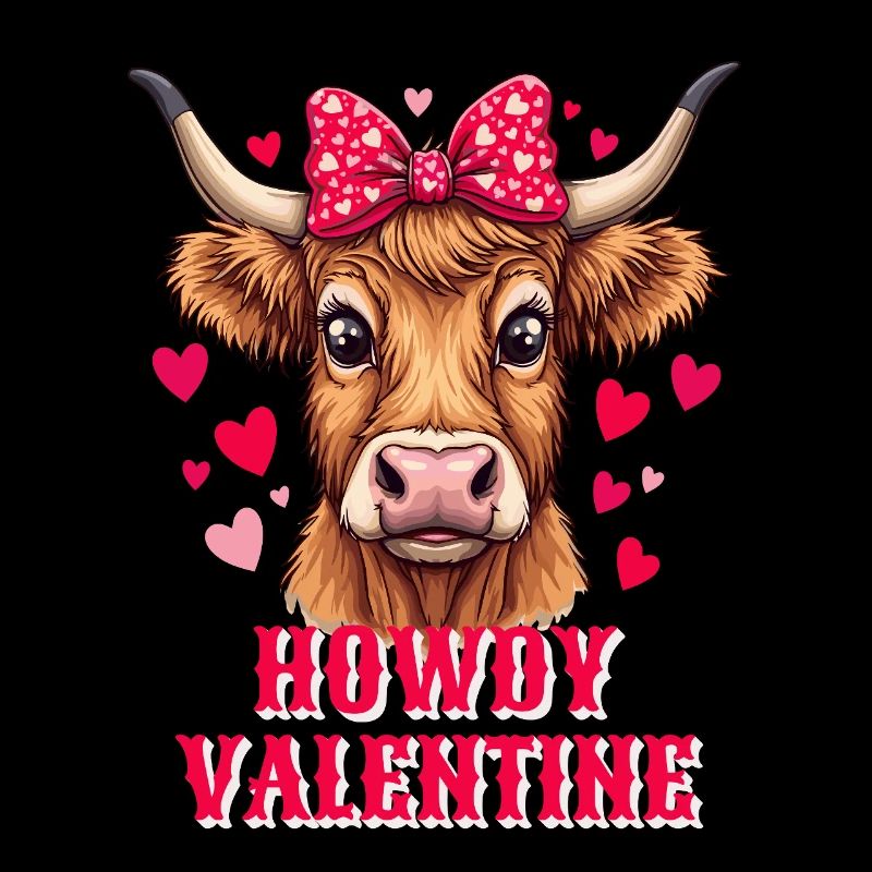 Valentine's Day Love Scottish Highland Cattle Moo