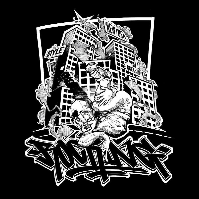Breakdance B-Boy Streetdance Design Hip Hop Dance