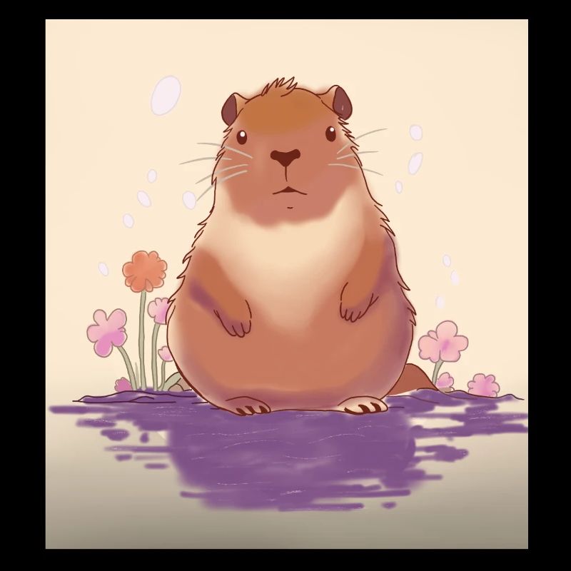 Pastellfarbener See Capybara