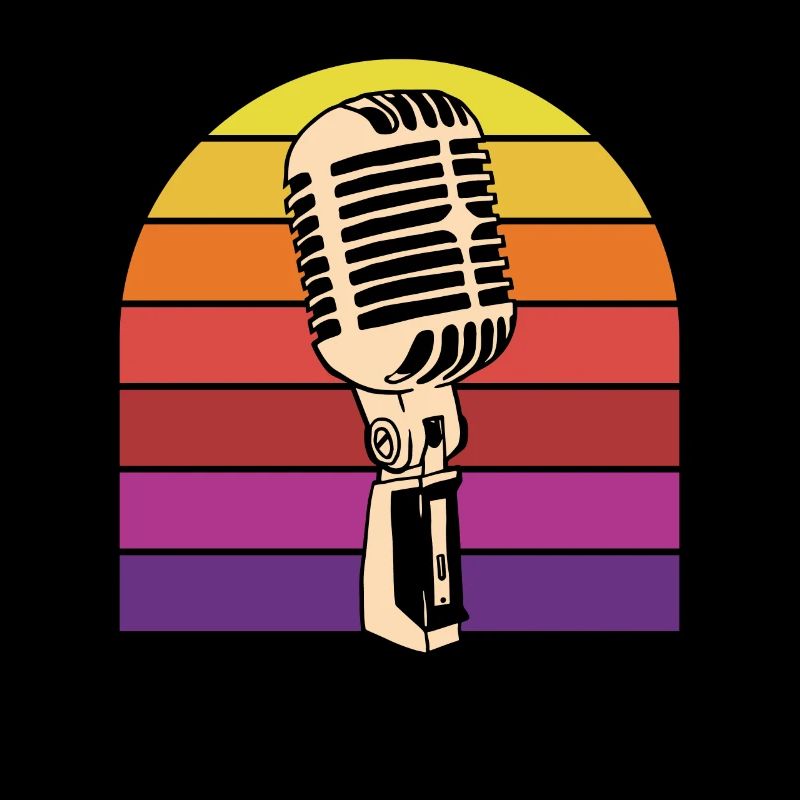 Microphone vintage Rétro Sunset Karaoké