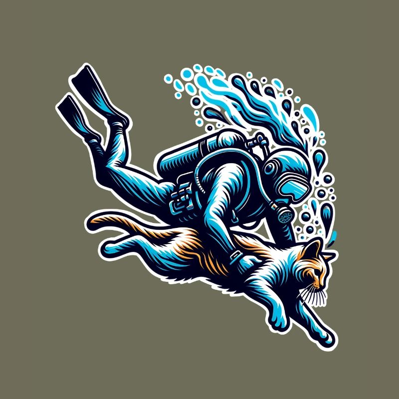 Plongée Plongeur Chat