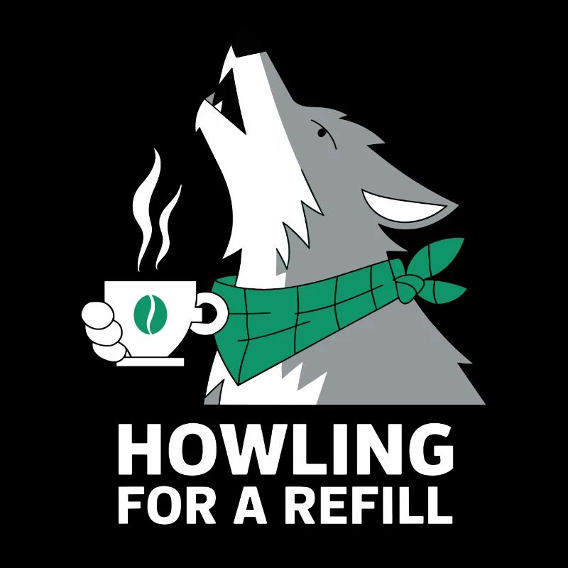 Heulen Nach Einem Nachfüllen Kaffeewolf