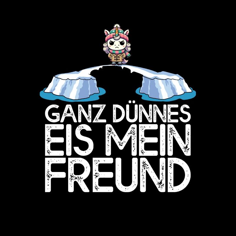 Ganz dünnes Eis mein Freund Einhorn auf Eisscholle