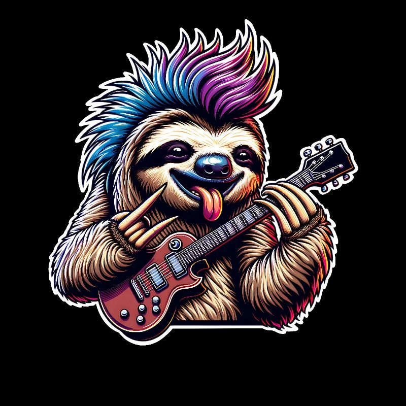 Faultier Rock and Roll Gitarrist