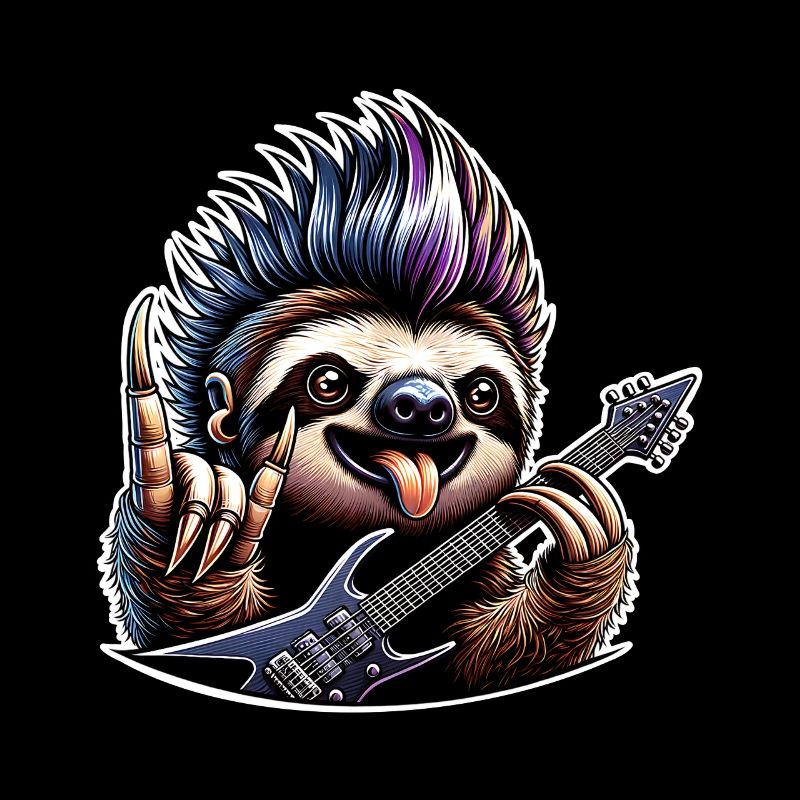 Faultier Rock and Roll Gitarrist