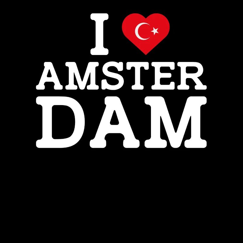 J’aime Amsterdam Drapeau turc Cool Pays-Bas Jeu de mots