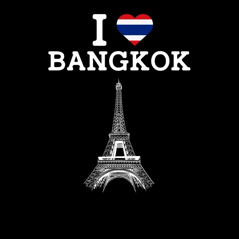 J’aime Bangkok Cool Thaïlande Jeu de mots Tour Eiffel Fun