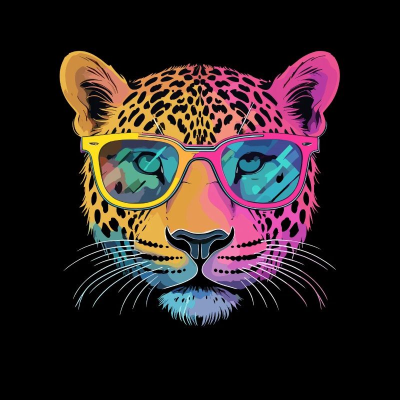 Guépard avec lunettes de soleil style hipster