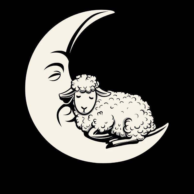 Dreaming Moon with Sheep - Imaginative Escape