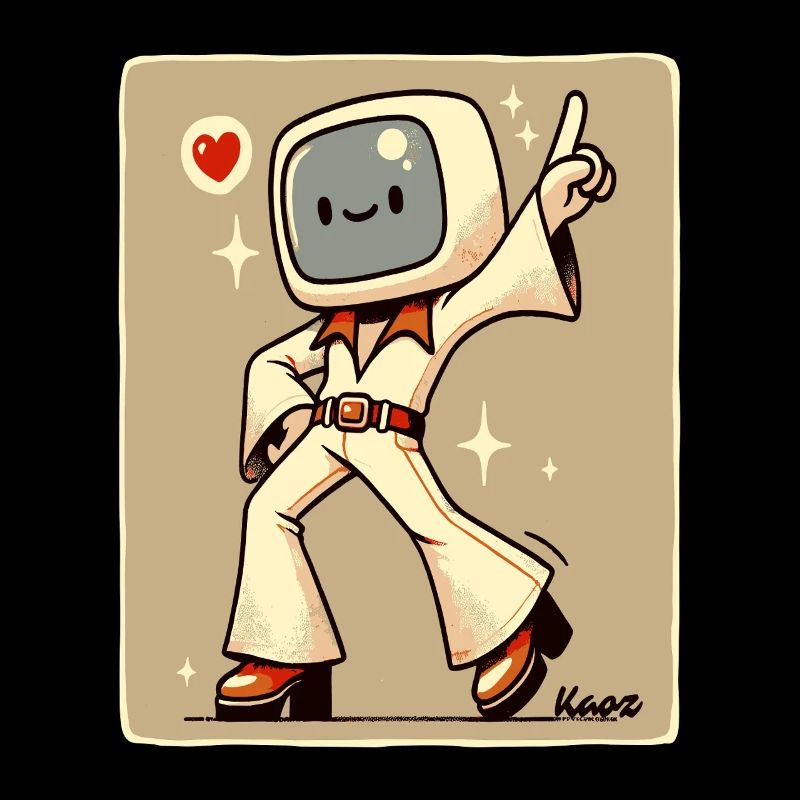 70s Retro Style Tanzfläche: Disco Tänzer