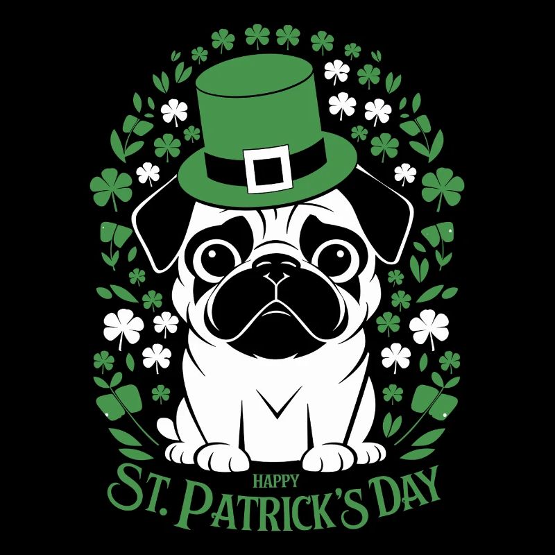 Carlin de la Saint-Patrick avec un chien mignon et