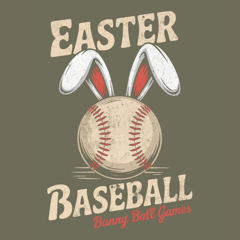 Baseball avec oreilles de lapin Conception de Pâques