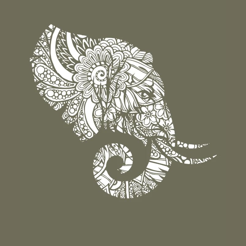 Elephant Elephant Floral Pattern
