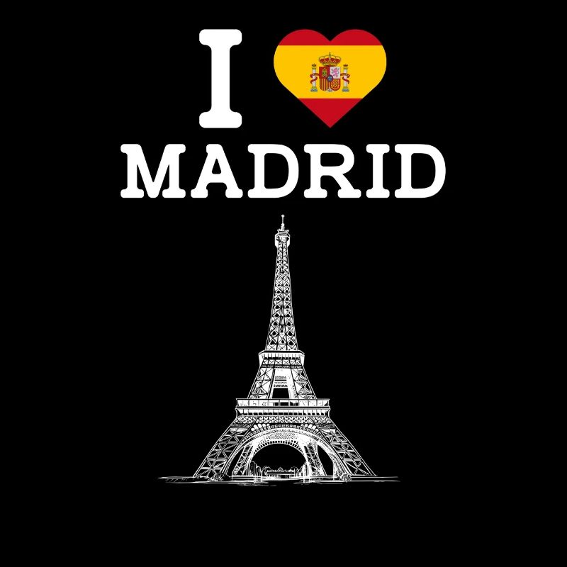 I Love Madrid Cool Eiffelturm Spanien Humor Flagge