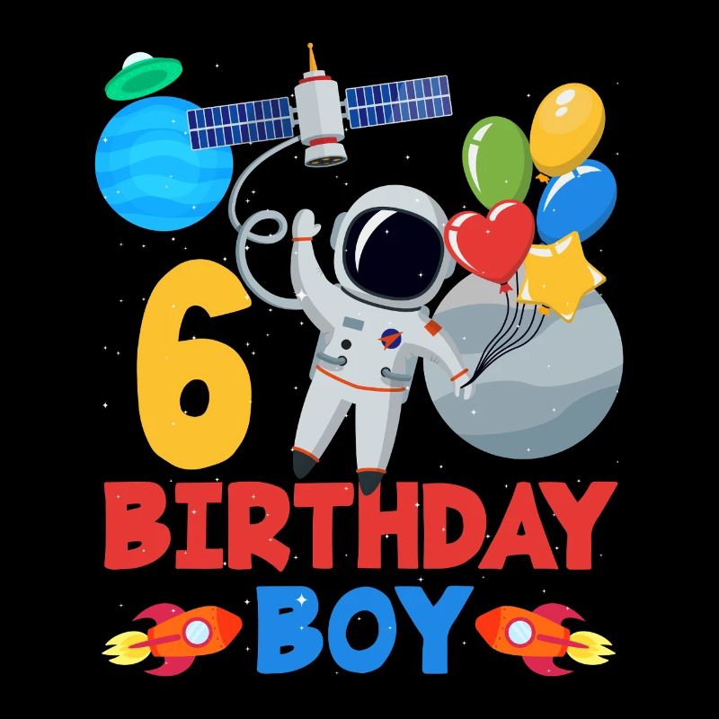 Adventurous 6th Birthday Boy Space