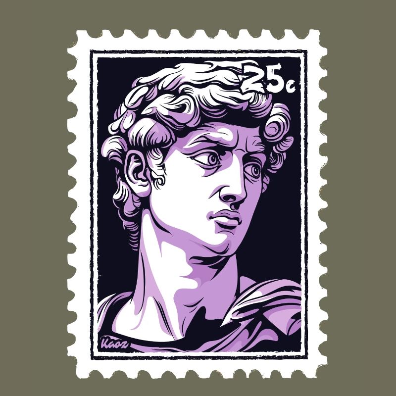 David de Florence Timbre-poste – Classique en violet