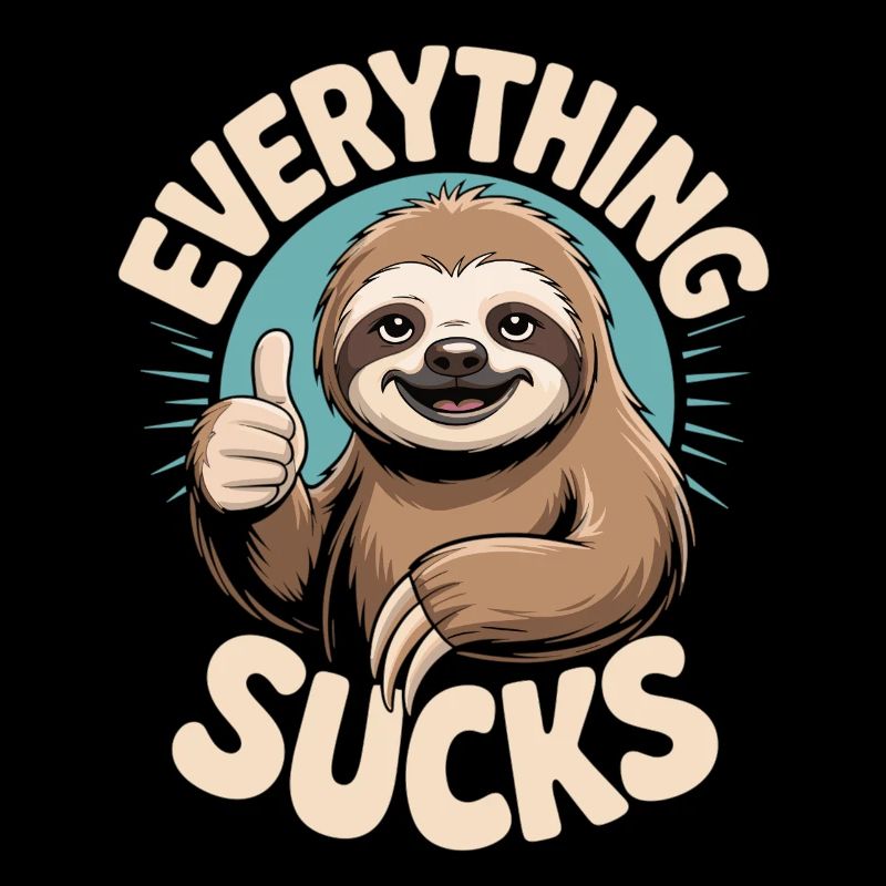 Everything Sucks – Funny Sloth Shirt