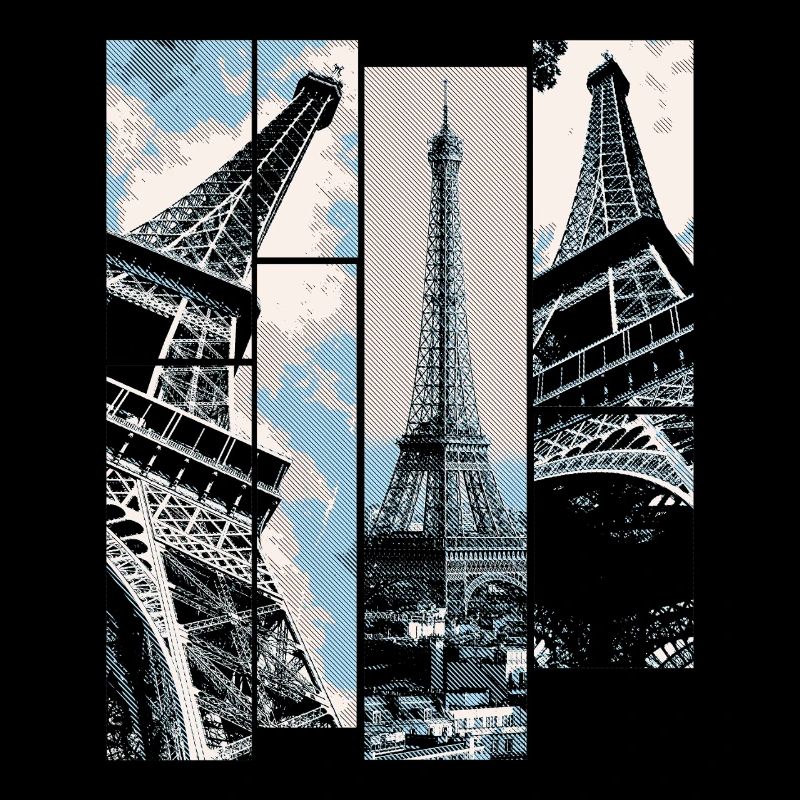 Paris Eiffelturm Skyline Frankreich Stadt Collage