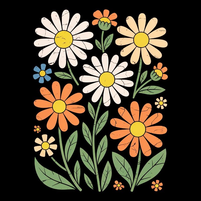 Boho Retro Daisy Pattern Retro