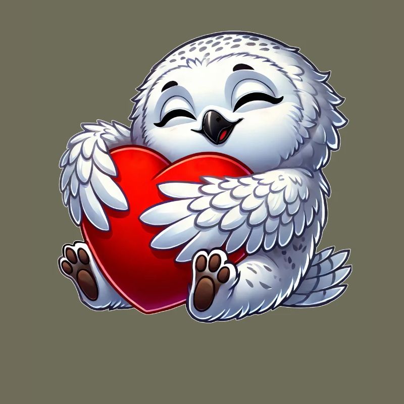 Verliebte Eule Schneeeule Herz Valentinstag