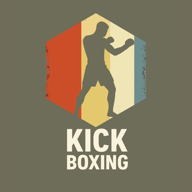 Retro Kickboxer Silhouette